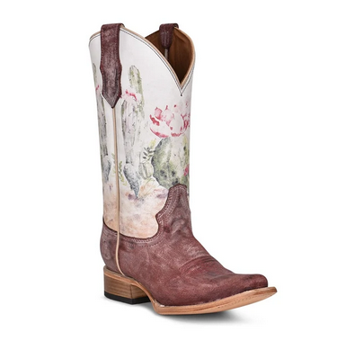 Corral Ladies Wine Desert Stamp Boot C3