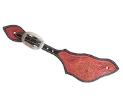 Martin Pink Painted Tooled Spur Strap