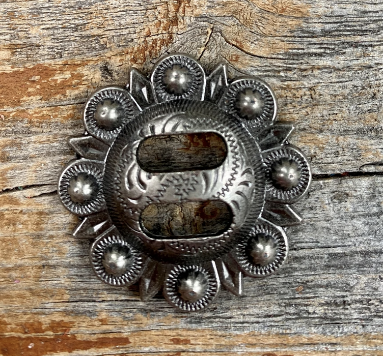 Rodeo Drive Antique Silver Berry Slotted Concho