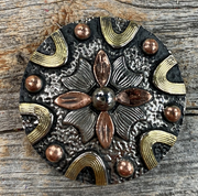 Rodeo Drive 1.5" Floral Dots Antique Silver Concho