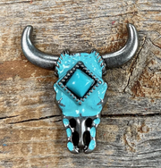 Rodeo Drive Turquoise Steer Head Concho