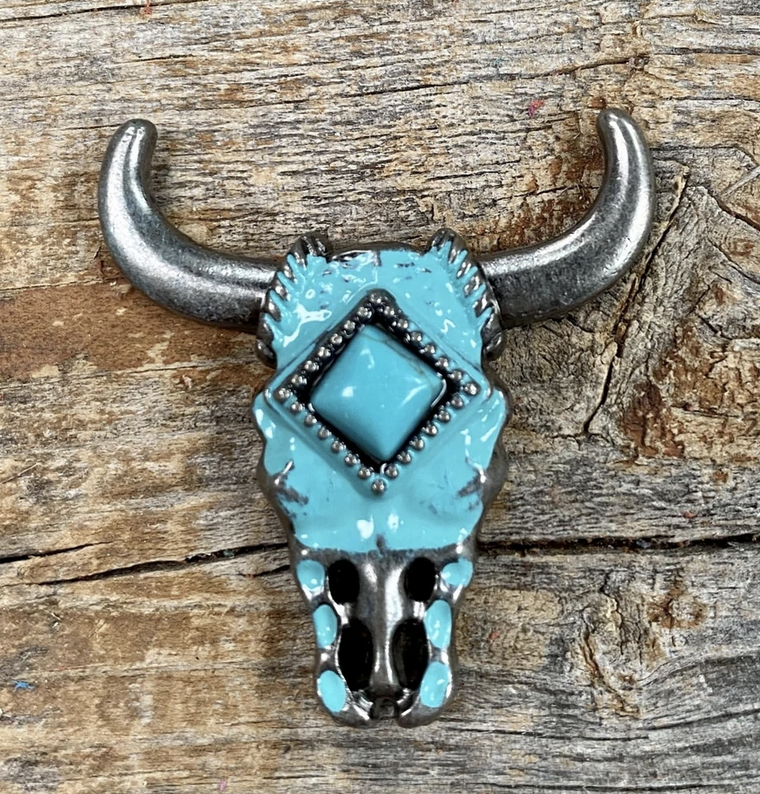 Rodeo Drive Turquoise Steer Head Concho.