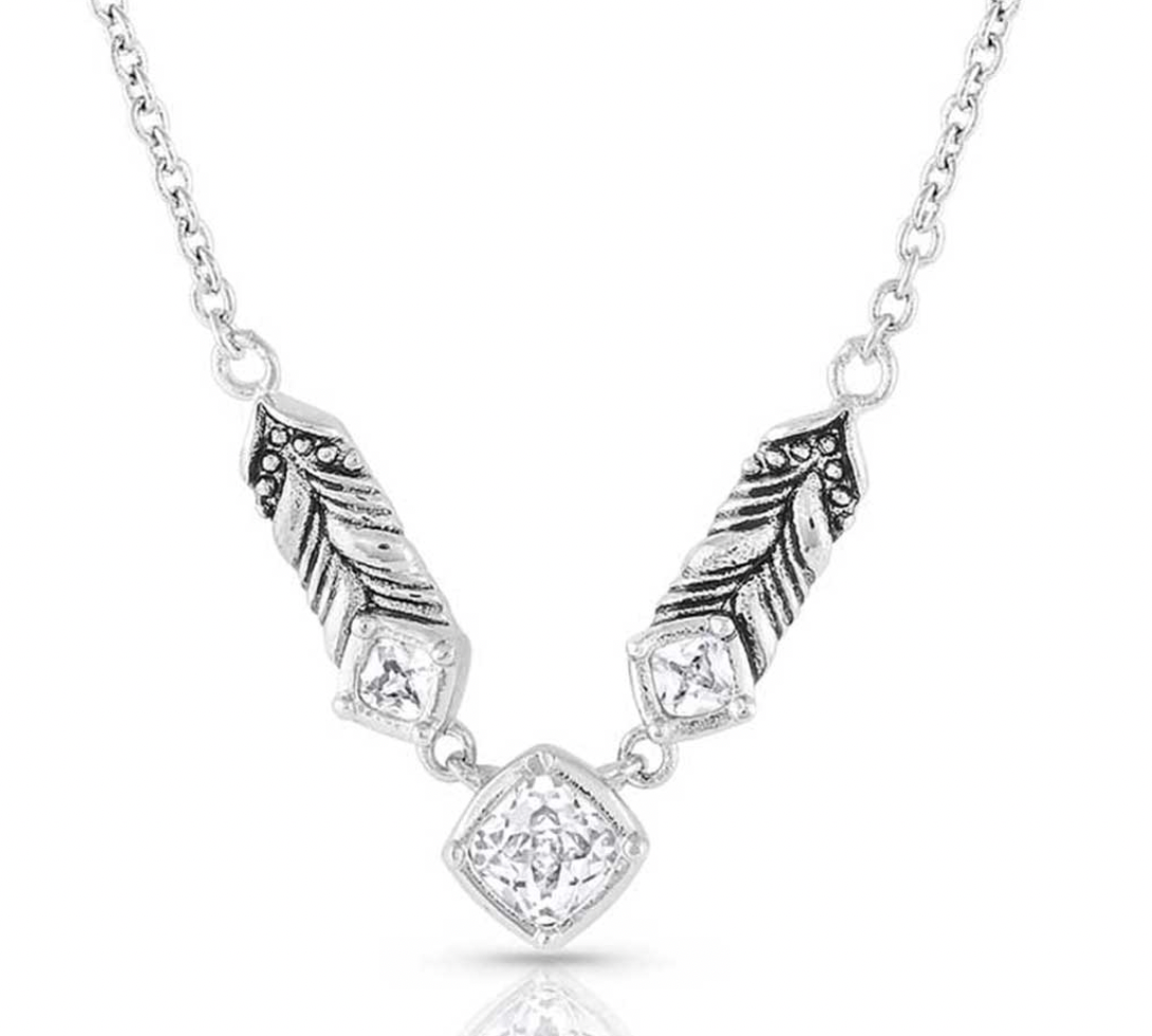 Montana Silversmiths Sparkling Wheat Crystal Necklace.