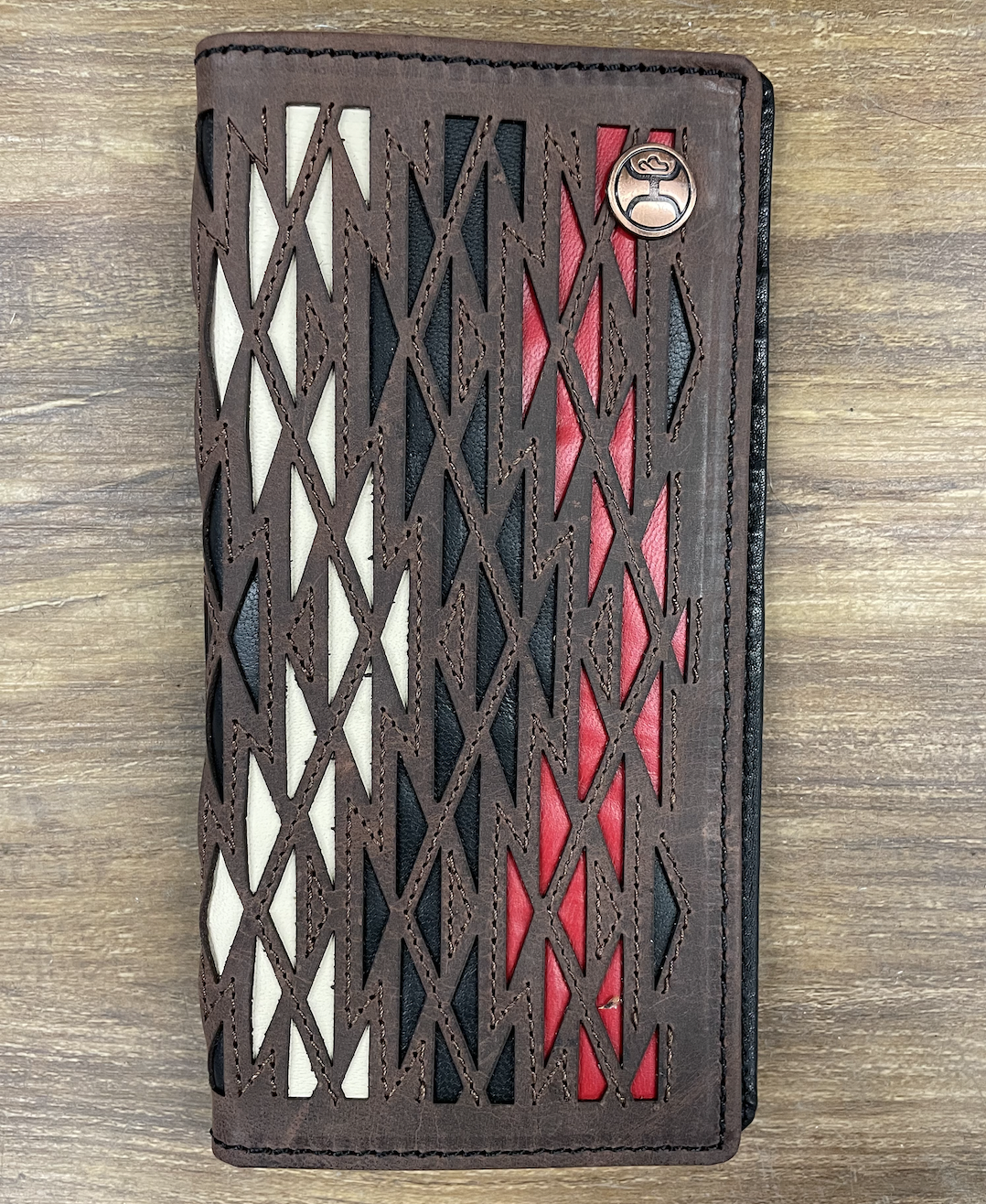 Hooey Laser Cut Aztec Print Rodeo Wallet.