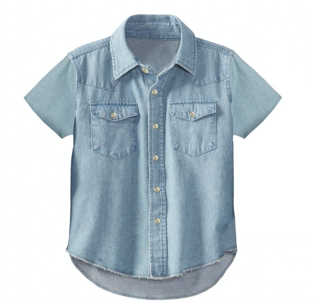 Shea Baby Toddler Boy's Denim Short Sleeve Shirt