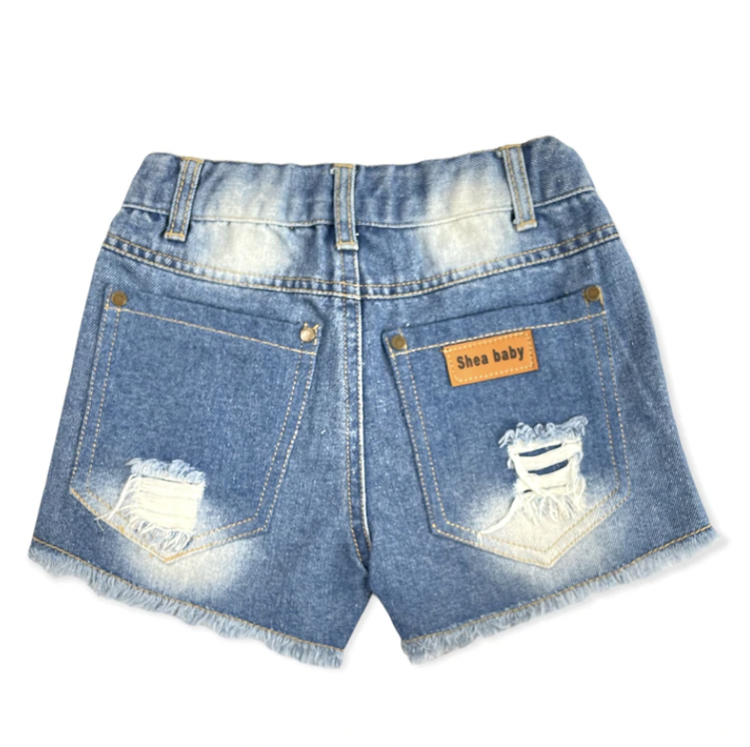 Shea Baby Girl's Denim Ripped Shorts