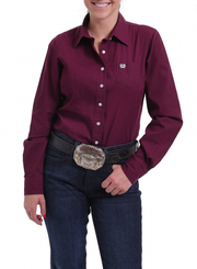 Cinch Ladies Burgundy Long Sleeve Shirt