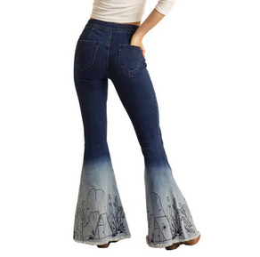 Rock & Roll Denim Ombre Bell Bottom Jeans C4