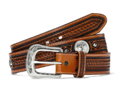 Tony Lama Men's Brown Basketweave Belt