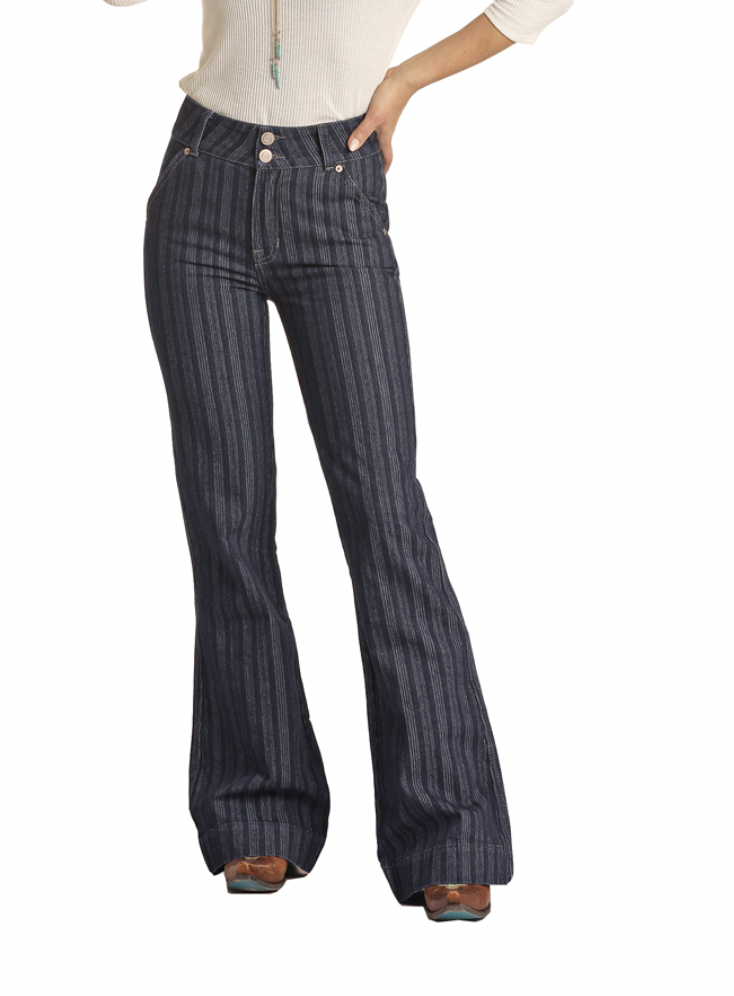 Rock & Roll Denim Striped Jacquard Trouser C3