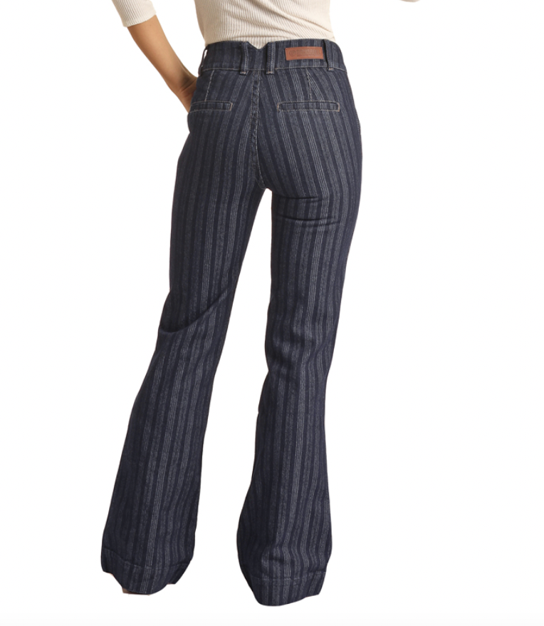 Rock & Roll Denim Striped Jacquard Trouser C3