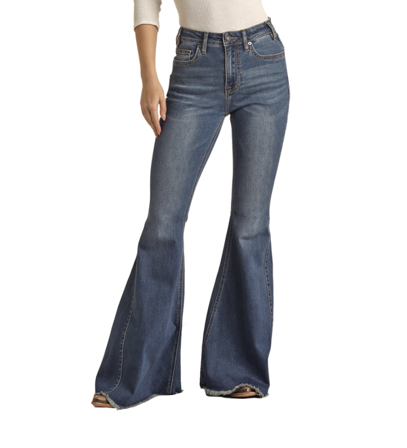 Rock & Roll Ladies Side Insert Bell Bottom Jeans