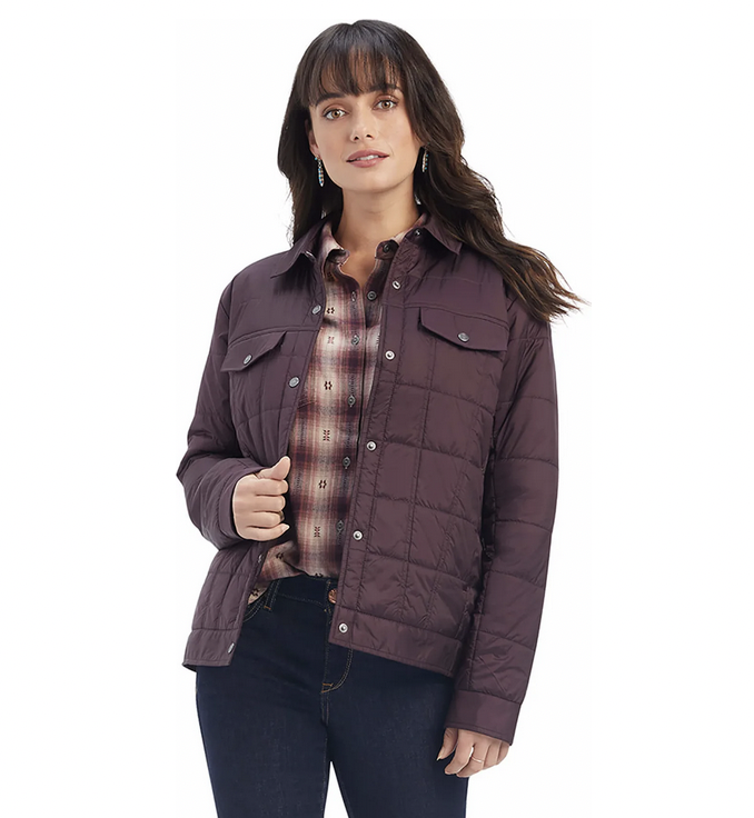 Ariat Women's Puffer Trucker Mulberry Wine Jacket C4