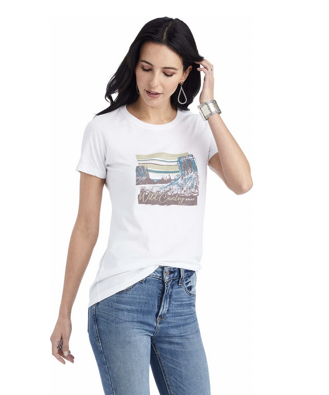 Ariat Ladies White Heather Monument Sunset Tee