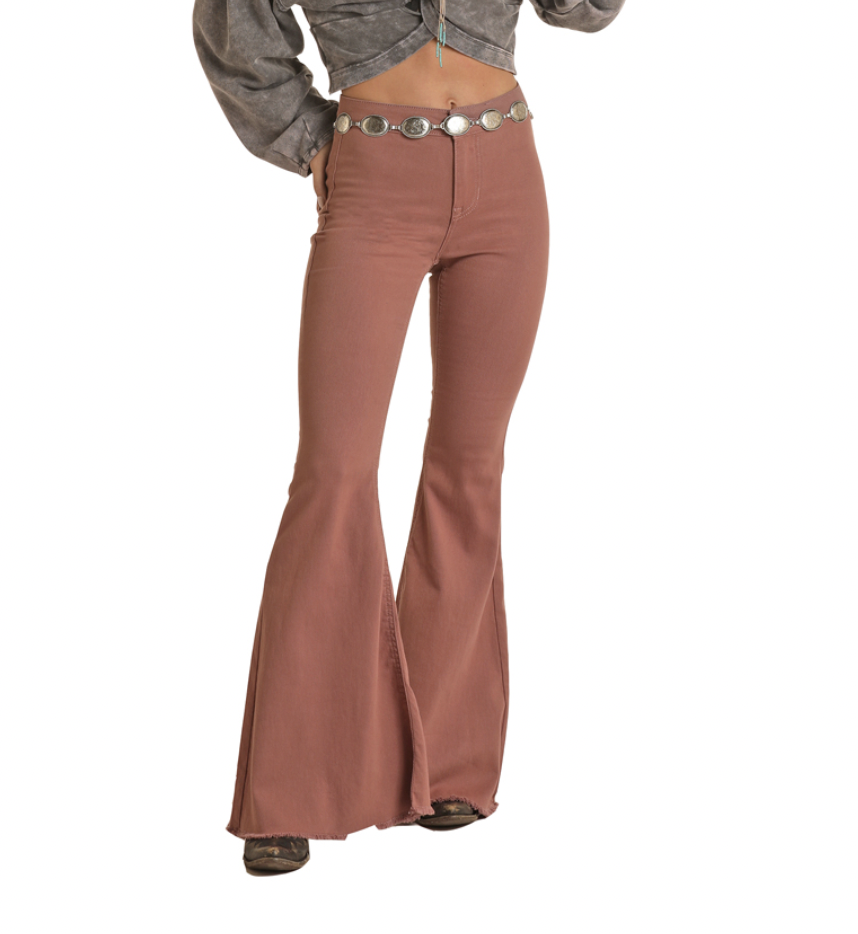 Rock & Roll Ladies Mauve Bell Bottom Jeans