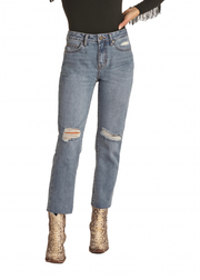 Rock & Roll Denim Straight Cropped Jean