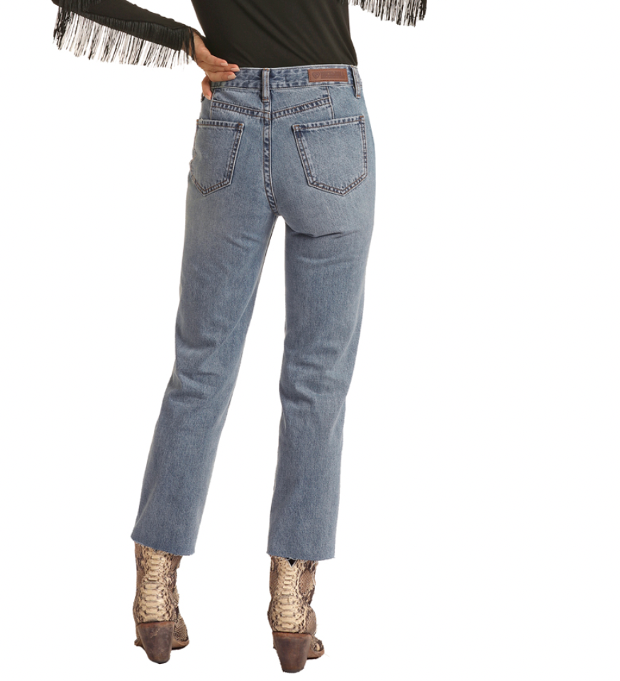 Rock & Roll Denim Straight Cropped Jean.