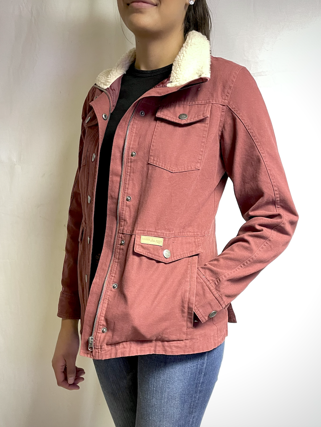 Panhandle Women's Wine Military Jacket.