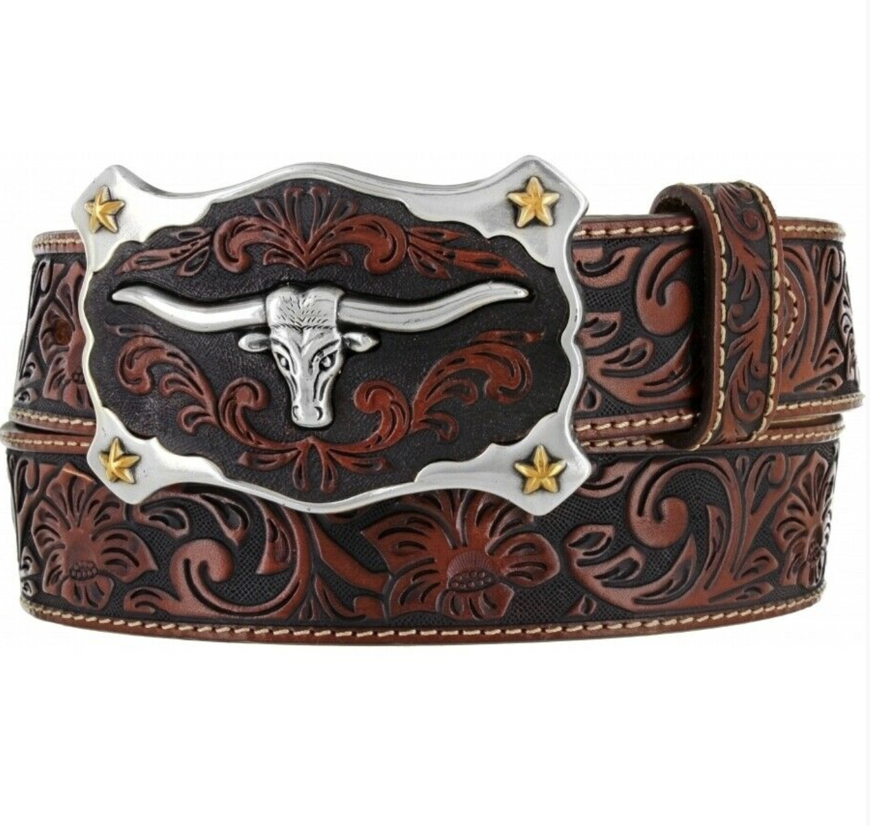 Justin Men's Brown Classic Leather Belt.