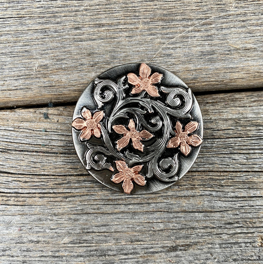 Rodeo Drive 1" Copper Floral Concho.