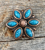 Rodeo Drive 1" Copper Flower Concho