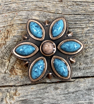 Rodeo Drive 1" Copper Flower Concho.