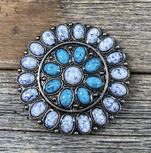 Rodeo Drive 1.5" Turquoise Concho.