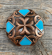 Rodeo Drive 1.5" Copper Turquoise Concho