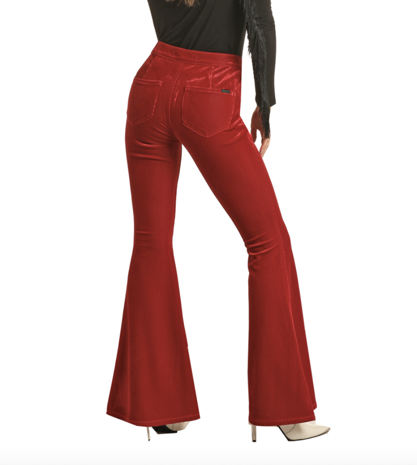 Rock & Roll Cowgirl Red Corduroy Bell Bottoms