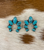 Tipi Turquoise Squash Blossom Earrings