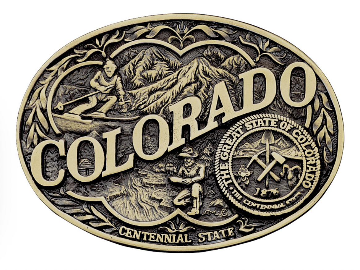 Montana SS Attitude Colorado State Heritage Buckle.