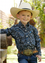 Cinch Infant Boy's Navy Paisley Shirt