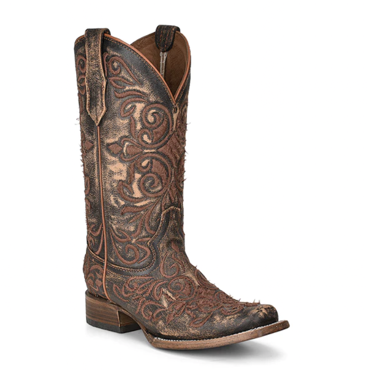 Circle G Women's Dark Brown Embroidered Boot.