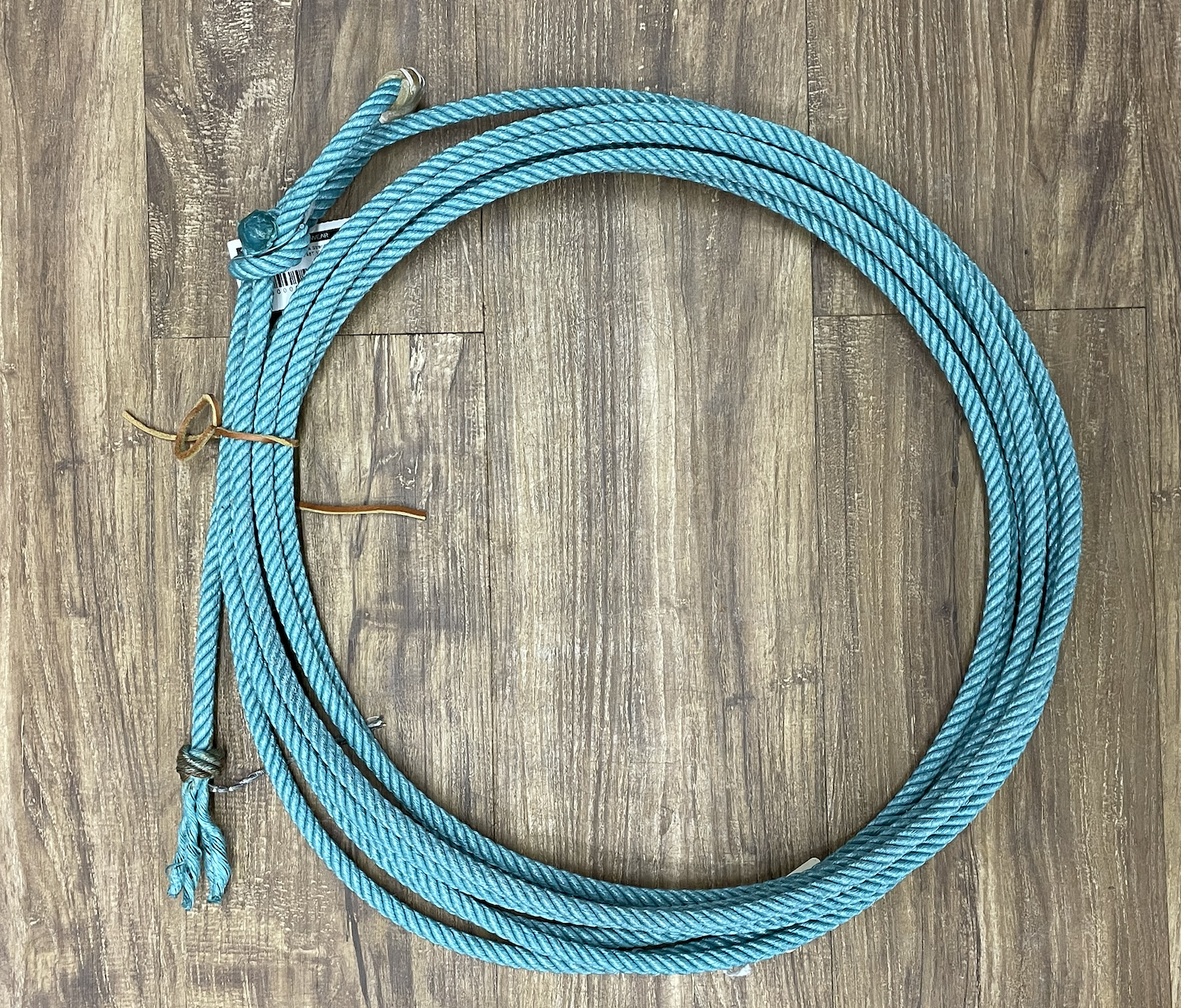 King Ropes 4 Strand 28' Aqua Calf Rope.