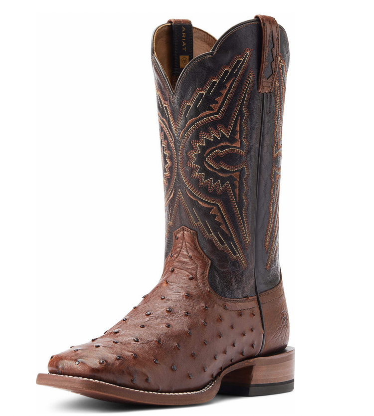 Ariat Men's Full Quill Ostrich Broncy Cinnamon Boo.