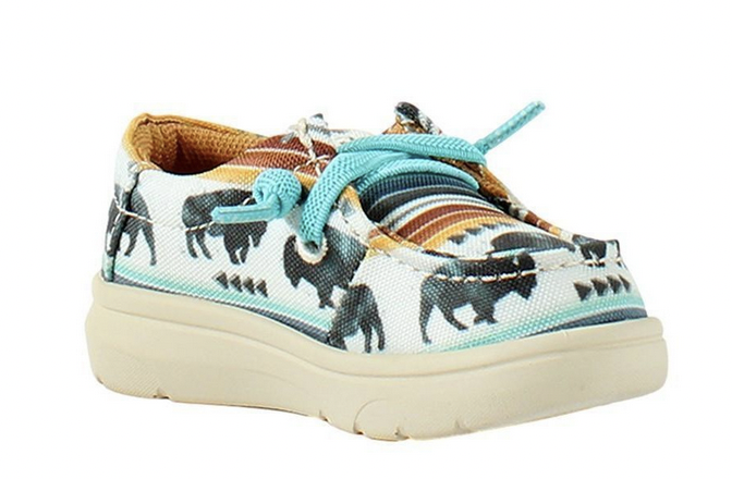 Ariat Toddler Girl's Buffalo Print Hilo Shoes.