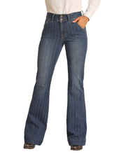 Rock & Roll Cowgirl Striped Trouser Jeans