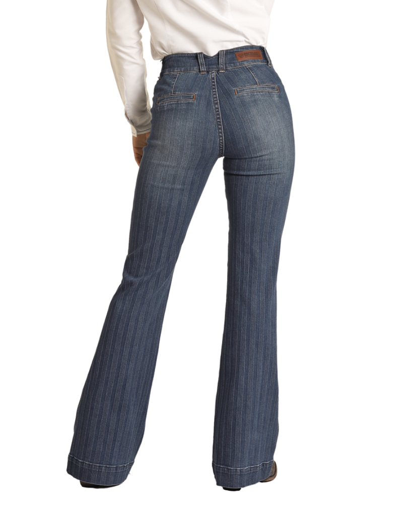 Rock & Roll Cowgirl Striped Trouser Jeans