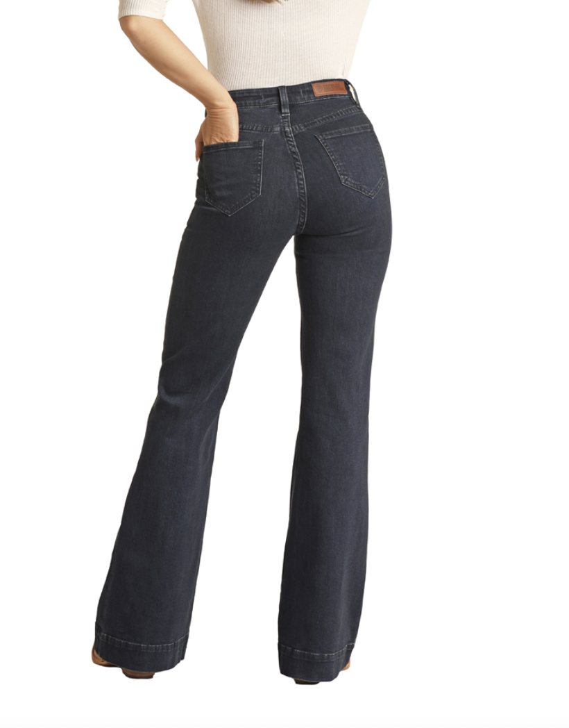 Rock & Roll Cowgirl Dark Wash Trouser Jean.