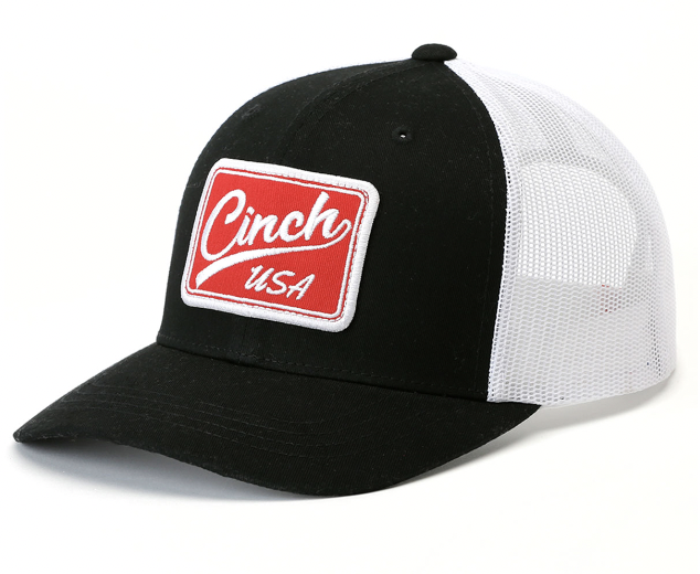 Cinch Black and White Trucker Cap