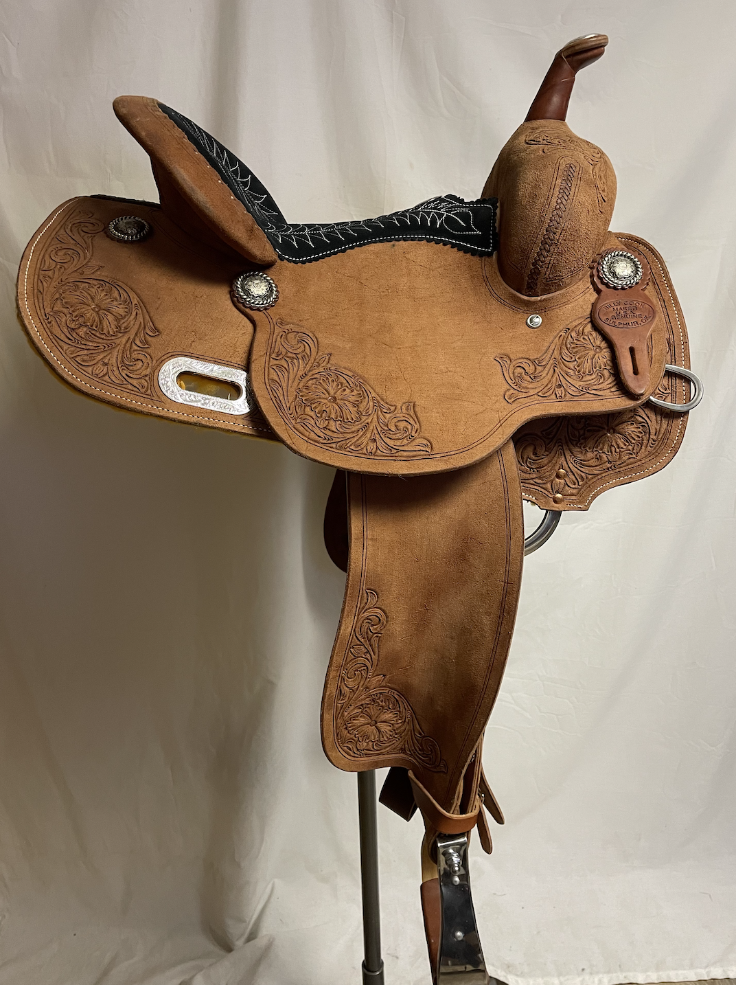 Billy Cook 14" Inverted Floral Barrel Saddle