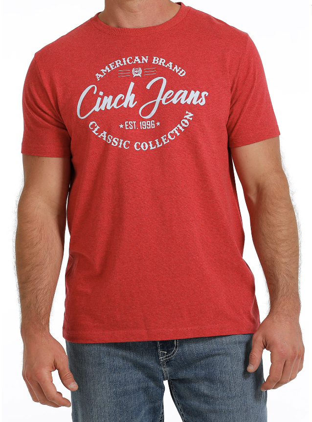 Cinch Men's Heather Red Graphic Tee C3 Size 2XL