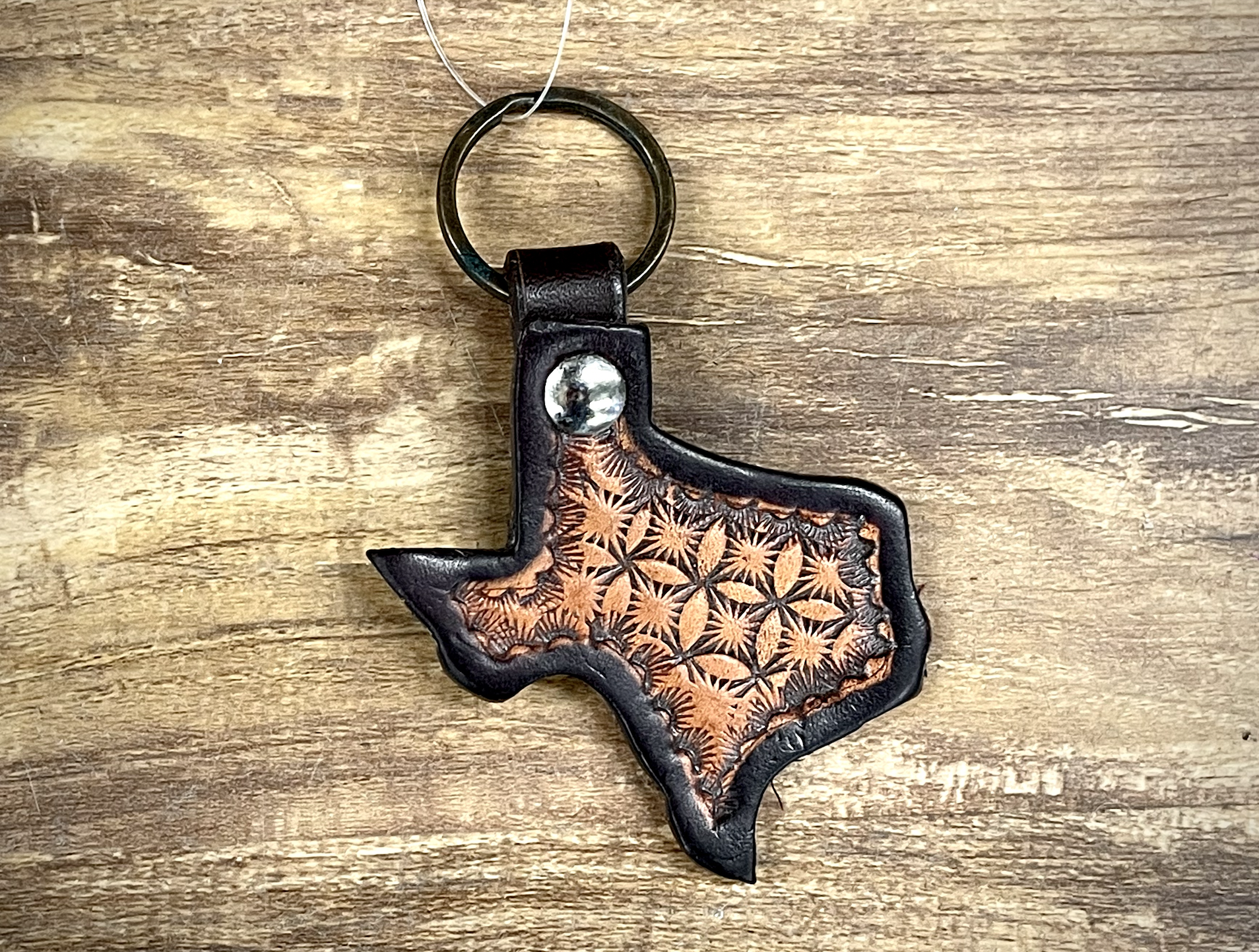 Circle Y Leather Texas Keychain.