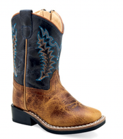 Old West Tan Square Toe Kids Boot