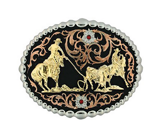 Montana Silversmith Tri Color Team Roper Buckle.