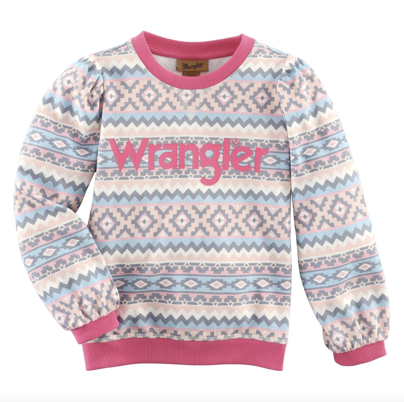 Wrangler Girl's Aztec Patterned Sweatshirt.