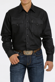 Cinch Men's Black Solid Long Sleeve Shirt