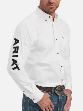 Ariat Men's Team White Long Sleeve Shirt