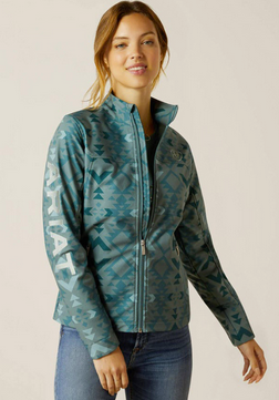 Ariat Women's Team Softshell Teal Aztec Jacket C4.