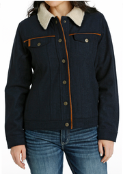 Cinch Women's Navy Wool Trucker Jacket C4